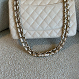 CHANEL Handbag 20C Light Beige Caviar Quilted Jumbo Classic Flap LGHW - Redeluxe