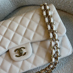 CHANEL Handbag 20C Light Beige Caviar Quilted Jumbo Classic Flap LGHW - Redeluxe