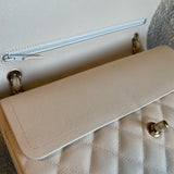 CHANEL Handbag 20C Light Beige Caviar Quilted Jumbo Classic Flap LGHW - Redeluxe