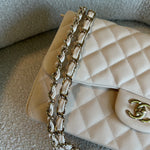 CHANEL Handbag 20C Light Beige Caviar Quilted Jumbo Classic Flap LGHW - Redeluxe