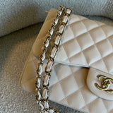 CHANEL Handbag 20C Light Beige Caviar Quilted Jumbo Classic Flap LGHW - Redeluxe