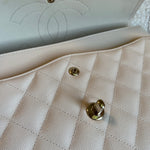 CHANEL Handbag 20C Light Beige Caviar Quilted Jumbo Classic Flap LGHW - Redeluxe