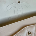 CHANEL Handbag 20C Light Beige Caviar Quilted Jumbo Classic Flap LGHW - Redeluxe