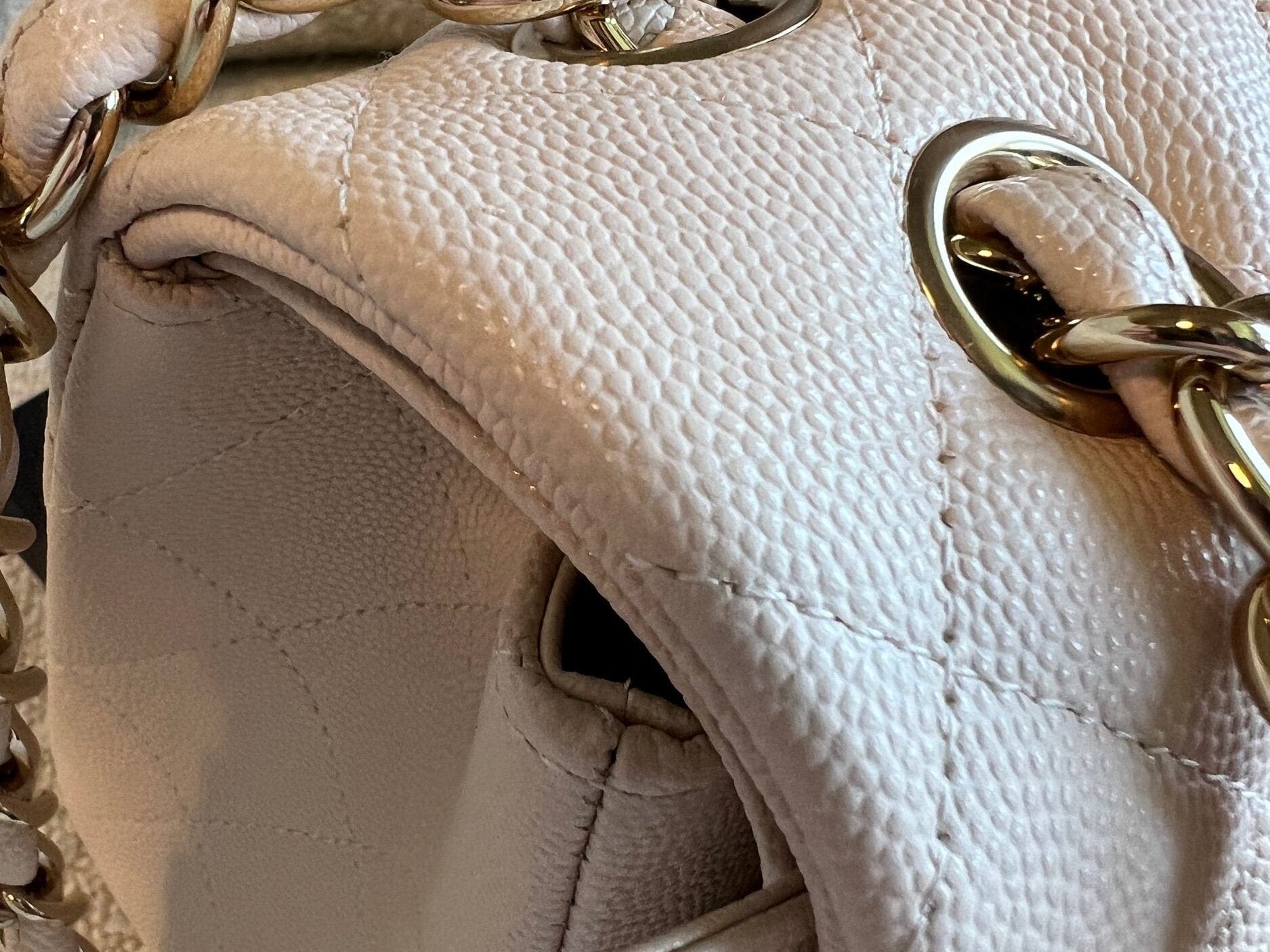 CHANEL Handbag 20C Light Beige Caviar Quilted Jumbo Classic Flap LGHW - Redeluxe