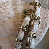 CHANEL Handbag 20C Light Beige Caviar Quilted Jumbo Classic Flap LGHW - Redeluxe