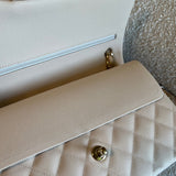 CHANEL Handbag 20C Light Beige Caviar Quilted Jumbo Classic Flap LGHW - Redeluxe