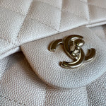 CHANEL Handbag 20C Light Beige Caviar Quilted Jumbo Classic Flap LGHW - Redeluxe
