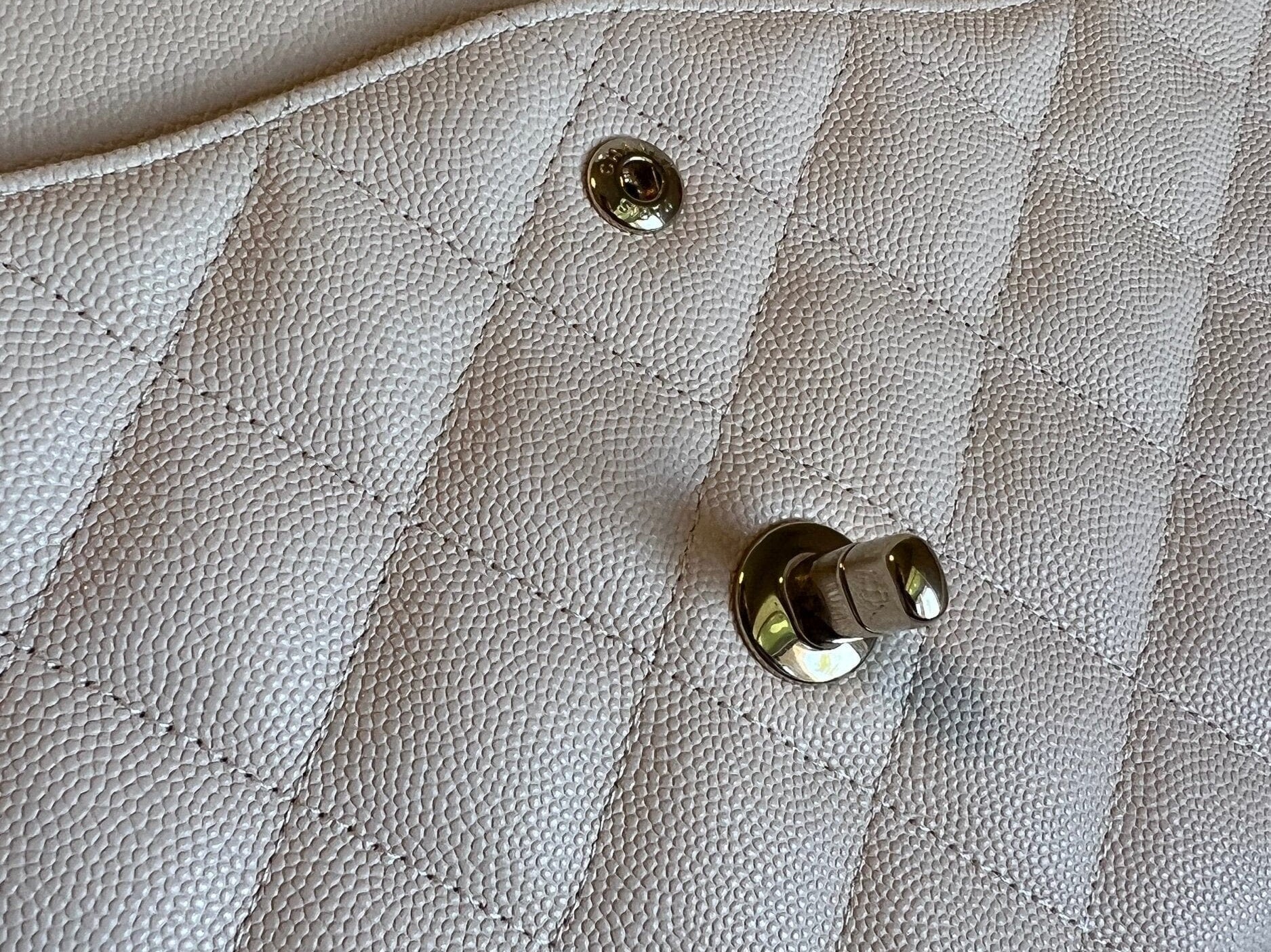 CHANEL Handbag 20C Light Beige Caviar Quilted Jumbo Classic Flap LGHW - Redeluxe