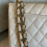 CHANEL Handbag 20C Light Beige Caviar Quilted Jumbo Classic Flap LGHW - Redeluxe