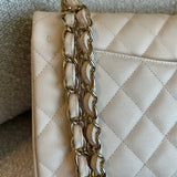 CHANEL Handbag 20C Light Beige Caviar Quilted Jumbo Classic Flap LGHW - Redeluxe