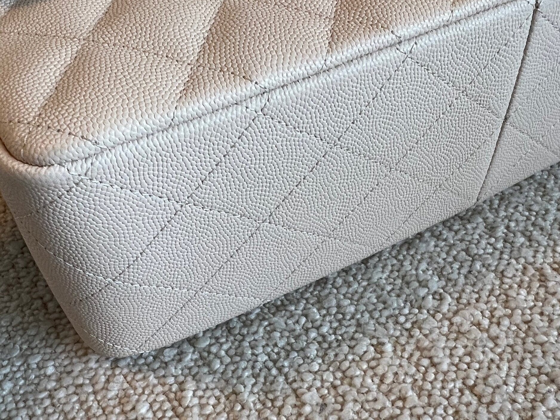 CHANEL Handbag 20C Light Beige Caviar Quilted Jumbo Classic Flap LGHW - Redeluxe