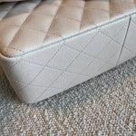 CHANEL Handbag 20C Light Beige Caviar Quilted Jumbo Classic Flap LGHW - Redeluxe