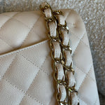 CHANEL Handbag 20C Light Beige Caviar Quilted Jumbo Classic Flap LGHW - Redeluxe