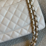 CHANEL Handbag 20C Light Beige Caviar Quilted Jumbo Classic Flap LGHW - Redeluxe