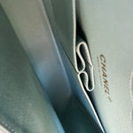 CHANEL Handbag 20C Tiffany Blue Caviar Quilted Classic Double Flap Medium Light Gold Hardware - Redeluxe