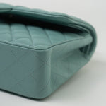 CHANEL Handbag 20C Tiffany Blue Caviar Quilted Classic Flap Medium Light Gold Hardware - Redeluxe