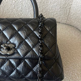 CHANEL Handbag 20P So Black Calfskin Quilted Coco Handle Small with Black Hardware - Redeluxe