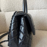 CHANEL Handbag 20P So Black Calfskin Quilted Coco Handle Small with Black Hardware - Redeluxe
