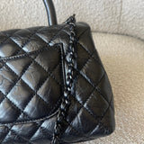 CHANEL Handbag 20P So Black Calfskin Quilted Coco Handle Small with Black Hardware - Redeluxe