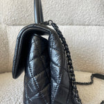 CHANEL Handbag 20P So Black Calfskin Quilted Coco Handle Small with Black Hardware - Redeluxe