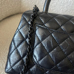 CHANEL Handbag 20P So Black Calfskin Quilted Coco Handle Small with Black Hardware - Redeluxe