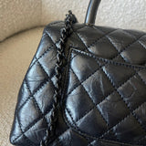 CHANEL Handbag 20P So Black Calfskin Quilted Coco Handle Small with Black Hardware - Redeluxe