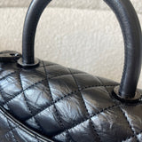 CHANEL Handbag 20P So Black Calfskin Quilted Coco Handle Small with Black Hardware - Redeluxe