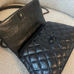 CHANEL Handbag 20P So Black Calfskin Quilted Coco Handle Small with Black Hardware - Redeluxe