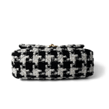 CHANEL Handbag 20S Black / White Ribbon Tweed 19 Flap Mixed Hardware Small - Redeluxe