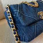CHANEL Handbag 20S Blue Denim 19 Flap Quilted Small Mixed Hardware - Redeluxe