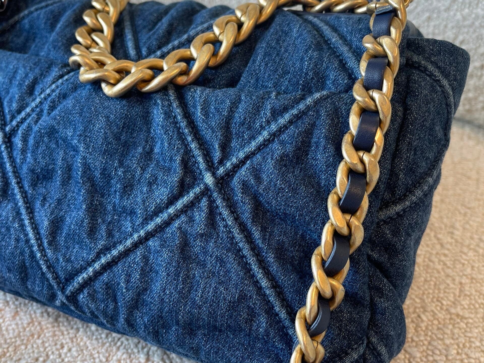 CHANEL Handbag 20S Blue Denim 19 Flap Quilted Small Mixed Hardware - Redeluxe