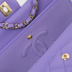 CHANEL Handbag 20S Purple Caviar Quilted Classic Flap Medium - Redeluxe