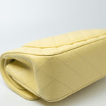 CHANEL Handbag 20S Yellow Caviar Quilted Classic Flap Small Light Gold Hardware - Redeluxe