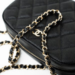 CHANEL Handbag 21A Black Caviar Quilted Camera Case Gold Hardware - Redeluxe