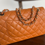 CHANEL Handbag 21A Caramel / Light Brown Caviar Quilted Classic Flap LGHW - Redeluxe