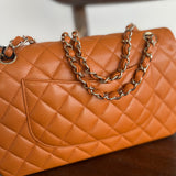 CHANEL Handbag 21A Caramel / Light Brown Caviar Quilted Classic Flap LGHW - Redeluxe
