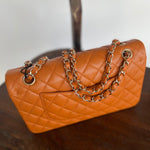 CHANEL Handbag 21A Caramel / Light Brown Caviar Quilted Classic Flap LGHW - Redeluxe