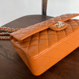 CHANEL Handbag 21A Caramel / Light Brown Caviar Quilted Classic Flap LGHW - Redeluxe