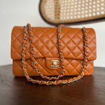 CHANEL Handbag 21A Caramel / Light Brown Caviar Quilted Classic Flap LGHW - Redeluxe
