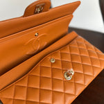CHANEL Handbag 21A Caramel / Light Brown Caviar Quilted Classic Flap LGHW - Redeluxe