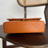 CHANEL Handbag 21A Caramel / Light Brown Caviar Quilted Classic Flap LGHW - Redeluxe