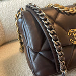CHANEL Handbag 21A Dark Brown Lambskin Quilted 19 Flap Small MHW - Redeluxe