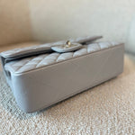 CHANEL Handbag 21A Grey Caviar Quilted Classic Flap Small LGHW - Redeluxe