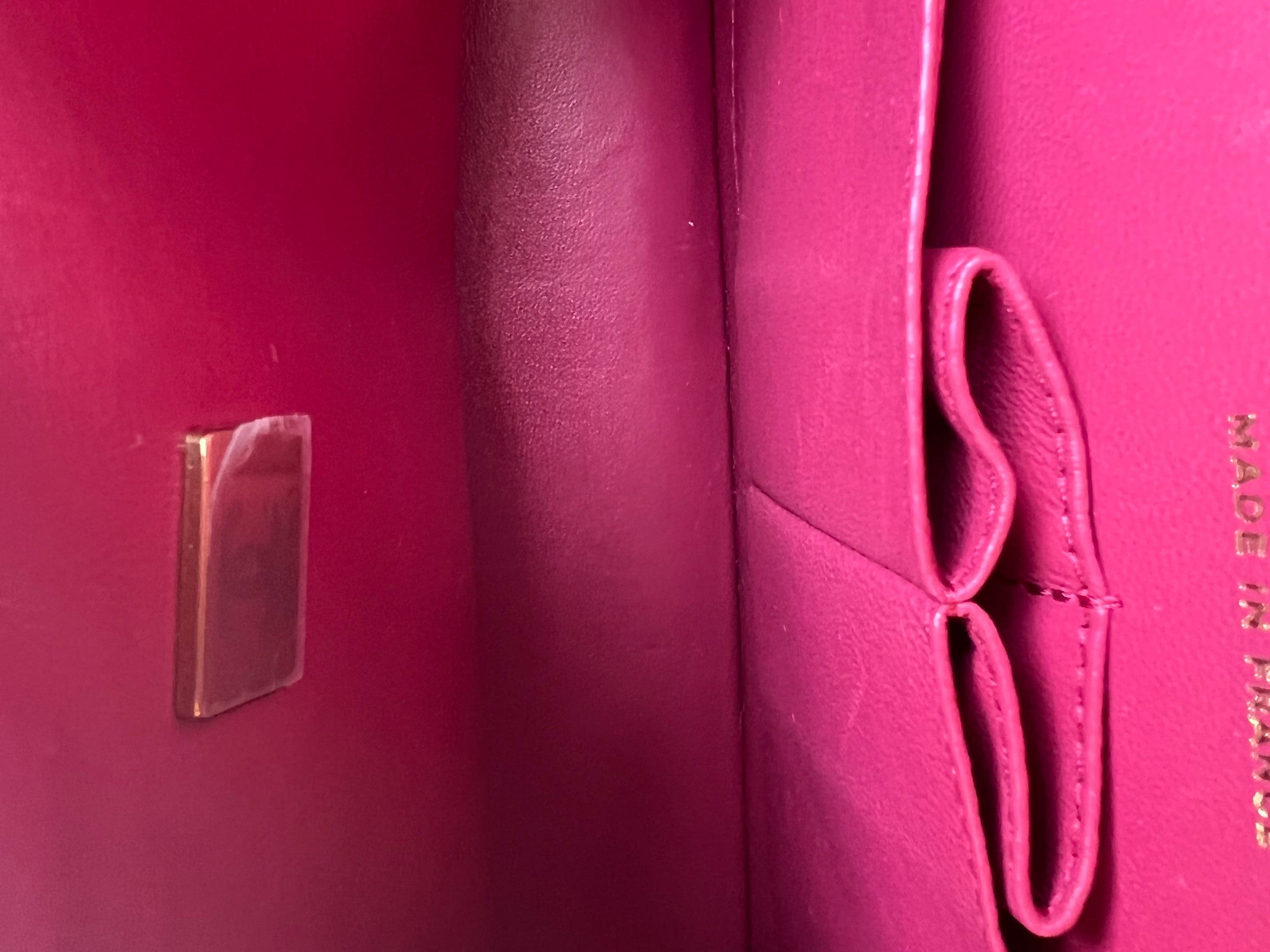 CHANEL Handbag 21A Pink Caviar Quilted Classic Flap Small - Redeluxe