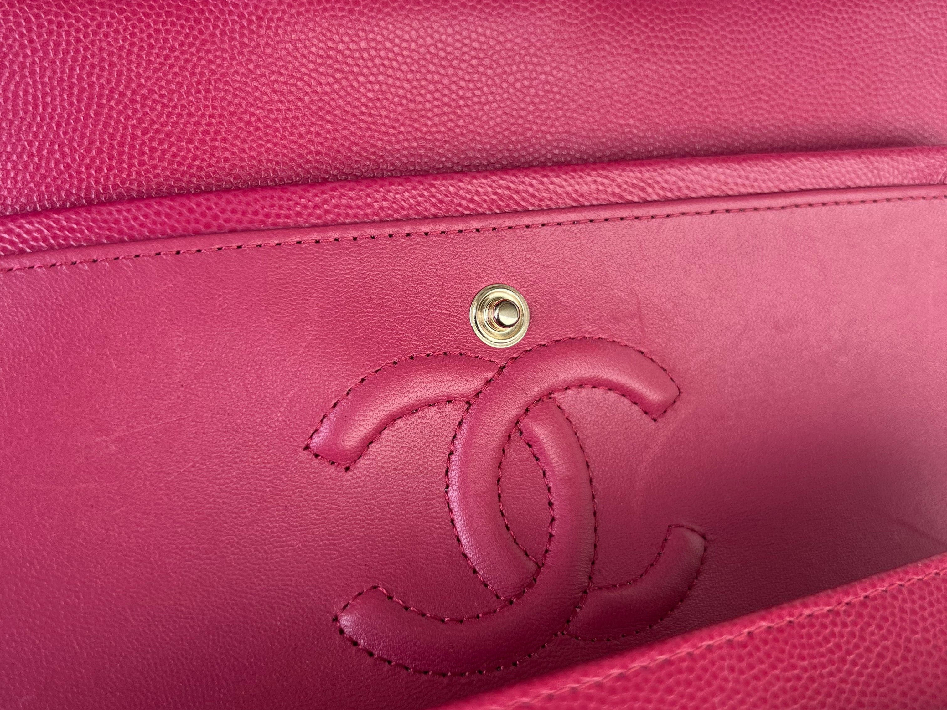 CHANEL Handbag 21A Pink Caviar Quilted Classic Flap Small - Redeluxe