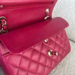 CHANEL Handbag 21A Pink Caviar Quilted Classic Flap Small - Redeluxe
