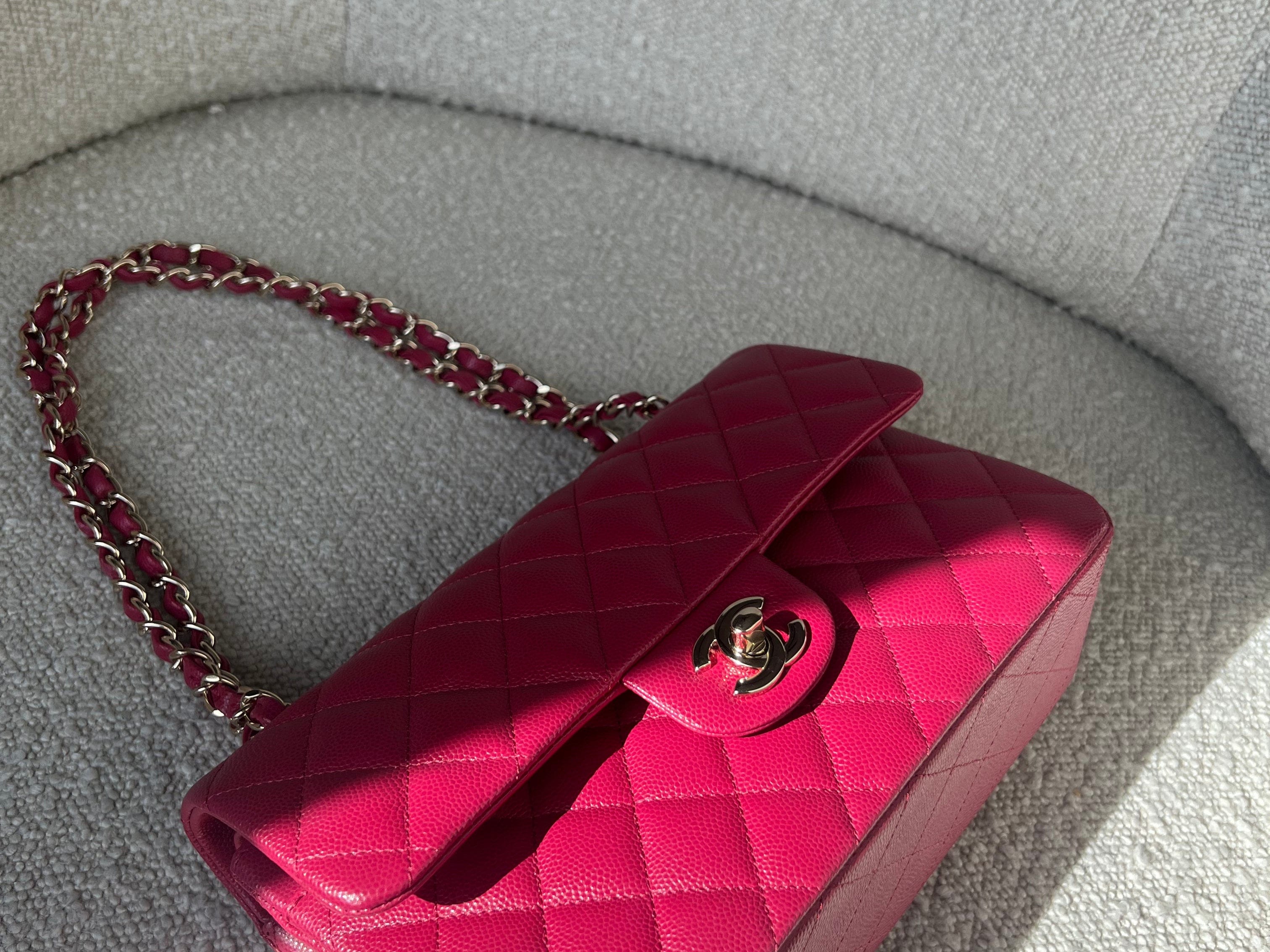 CHANEL Handbag 21A Pink Caviar Quilted Classic Flap Small - Redeluxe