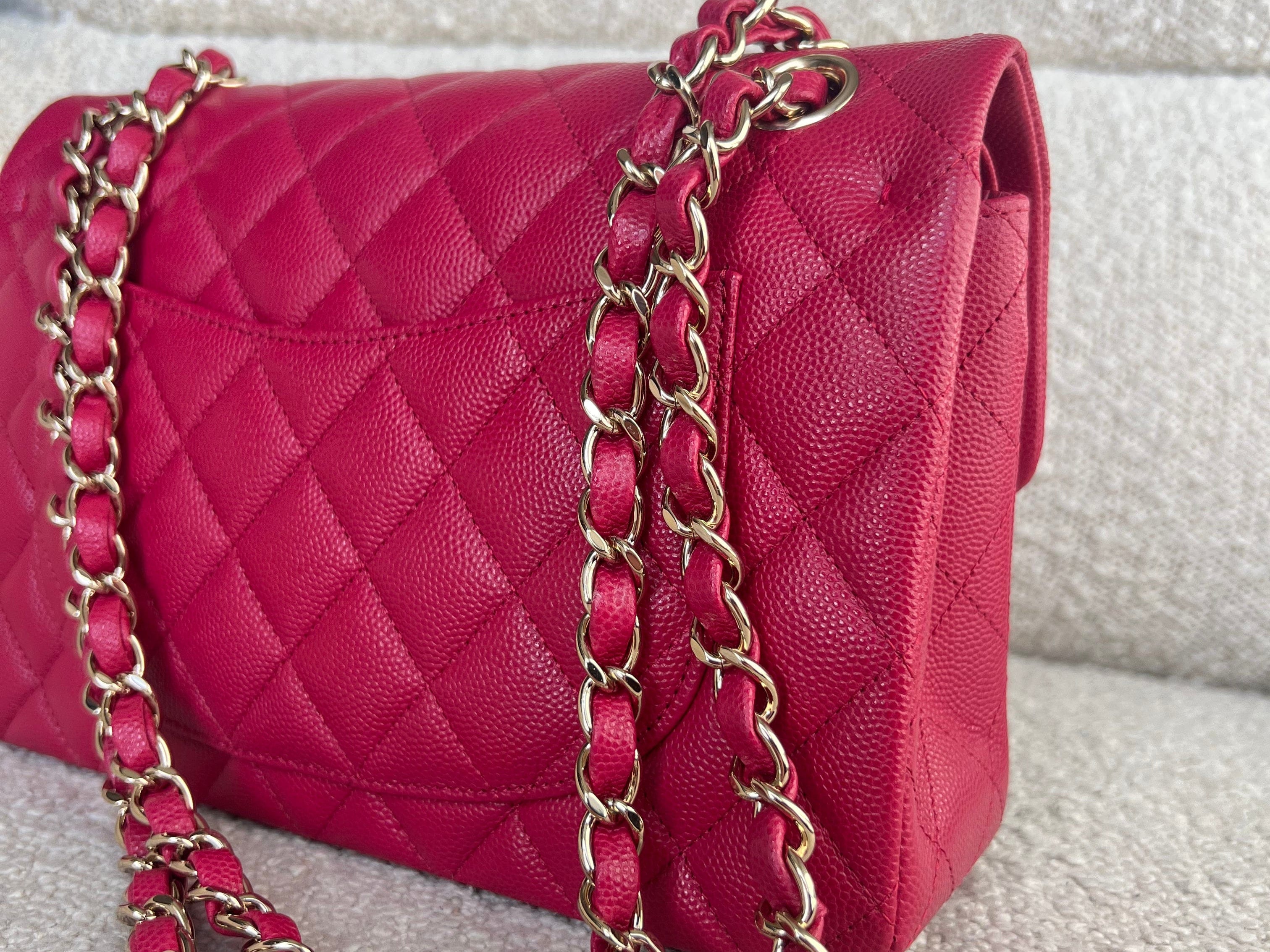 CHANEL Handbag 21A Pink Caviar Quilted Classic Flap Small - Redeluxe