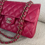 CHANEL Handbag 21A Pink Caviar Quilted Classic Flap Small - Redeluxe