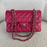 CHANEL Handbag 21A Pink Caviar Quilted Classic Flap Small - Redeluxe